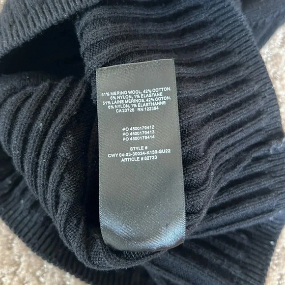 Aritzia Wilfred Manila Merino Wool Cropped Ribbed Tank | Size XS Black - Picture 6 of 7